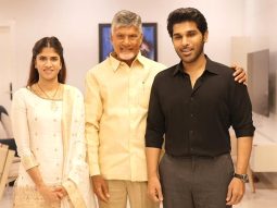 Andhra Pradesh CM Chandrababu Naidu meets newlyweds Allu Sirish and Nayanika Reddy, extends blessings