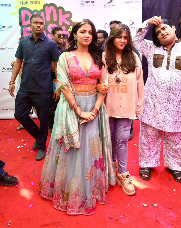 photos ektaa r kapoor and wamiqa gabbi snapped promoting bhooth bangla at holi bash 5