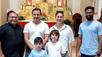 Saif Ali Khan and Kareena Kapoor Khan visit Bandra church with Taimur and Jeh; family moment goes viral
