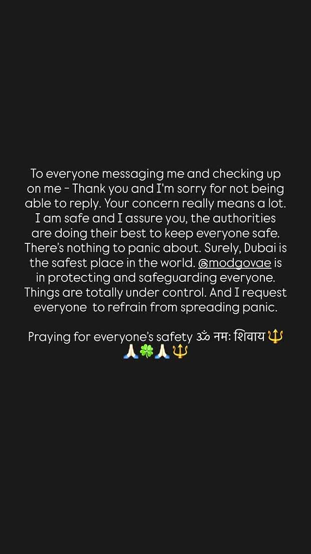 Sonal Chauhan assures safety in Dubai amid Iran conflict; Nora Fatehi says ‘things are going to escalate’ in emotional post