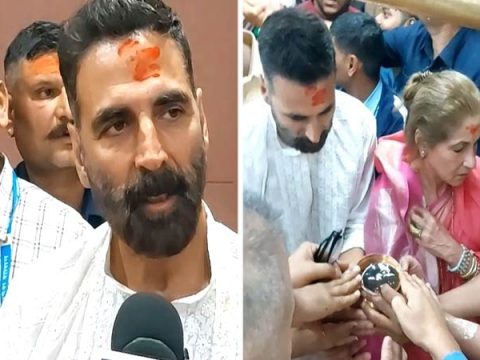 Akshay Kumar visits Mahakaleshwar Temple in Ujjain with Dimple Kapadia ahead of Bhooth Bangla release: “I prayed for the entire country”