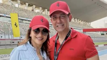 Madhuri Dixit and Dr Sriram Nene turn heads at Ferrari event in India; enjoy high-speed track experience at Buddh International Circuit