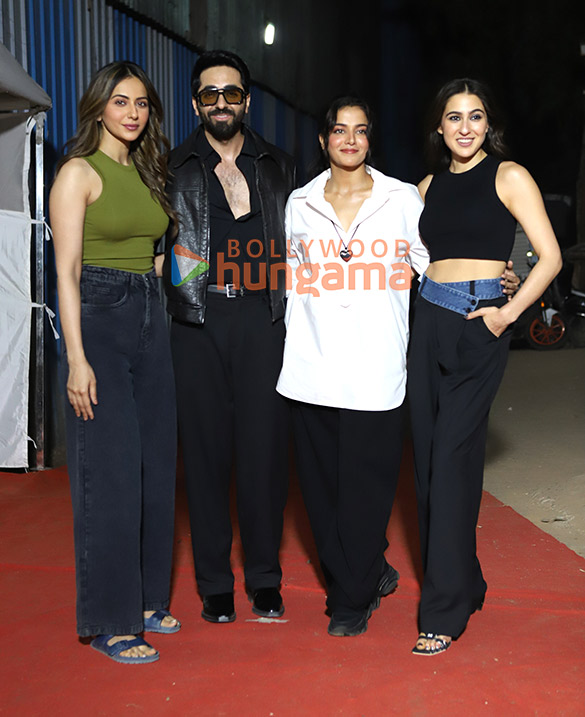 photos ayushmann khurrana sara ali khan rakul preet singh wamiqa gabbi and others snapped promoting pati patni aur woh do 7