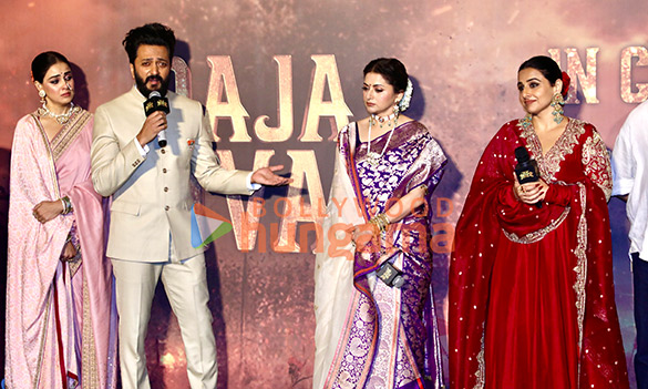 photos riteish deshmukh genelia deshmukh sanjay dutt abhishek bachchan vidya balan and others grace the trailer launch of raja shivaji 2