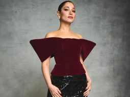 Tamannaah Bhatia attends The Devil Wears Prada 2 screening in burgundy David Koma look