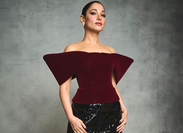 Tamannaah Bhatia attends The Devil Wears Prada 2 screening in burgundy David Koma look