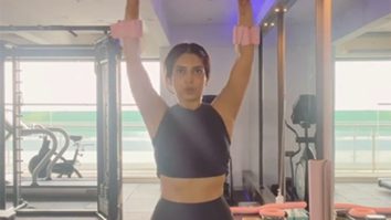 We see pink dumbells! Bhumi Satish Pednekkar