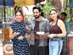 Photos: Ayushmann Khurrana, Rakul Preet Singh and Sara Ali Khan snapped promoting Pati Patni Aur Woh Do