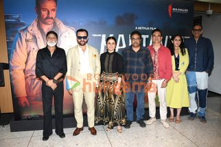 Photos: Saif Ali Khan, Rasika Dugal, Sanjay Mishra, Zakir Hussain and others were snapped at the trailer launch of their film Kartavya