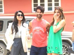 Photos: Shahid Kapoor, Kriti Sanon and Rashmika Mandanna snapped at Spotify office for Cocktail 2 promotions