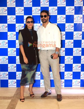 Photos: Neha Dhupia, Sachin Tendulkar and others were snapped at the launch of Ace Juniors by Ajit and Fatema Agarkar