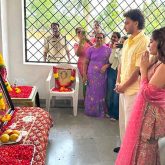 Rasha Thadani and Jayakrishna Ghattamaneni visit Tirupati temple ahead of their south debut Srinivasa Mangapuram