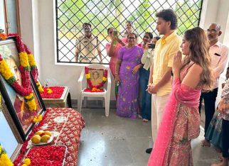 Rasha Thadani and Jayakrishna Ghattamaneni visit Tirupati temple ahead of their south debut Srinivasa Mangapuram
