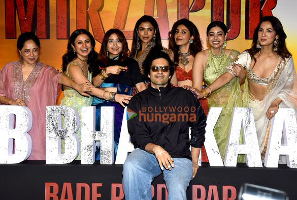 photos pankaj tripathi ali fazal shweta tripathi farhan akhtar ritesh sidhwani sonal chauhan divyenndu abhishek banerjee and rasika dugal snapped at the trailer launch of mirzapur 15