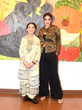 Photos: Raveena Tandon inaugurates veteran artist Kiran Chopra’s exhibition