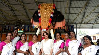 Photos: Richa Chadha and PETA India gift life-size mechanical elephant to Kerala’s Gurupuram Sree Maha Vishnu temple