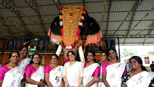 Photos: Richa Chadha and PETA India gift life-size mechanical elephant to Kerala’s Gurupuram Sree Maha Vishnu temple