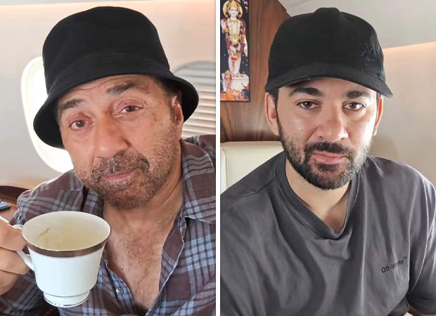 Sunny Deol recreates Batwara 1947 dialogue with son Karan Deol in a fun in-flight video