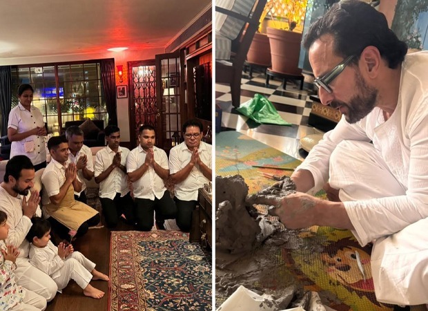 Ganesh Chaturthi Celebration: Saif Ali Khan offer prayers with sons and household staff; Kareena Kapoor Khan shares glimpse of eco-friendly idol Ganesh Chaturthi Celebration: Saif Ali Khan offer prayers with sons and household staff; Kareena Kapoor Khan shares glimpse of eco-friendly idol