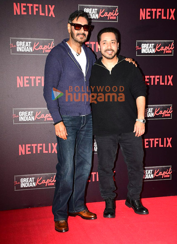 photos ajay devgn shriya saran jaideep ahlawat and others snapped promoting drishyam the conclusion on the sets of the great indian kapil show 2