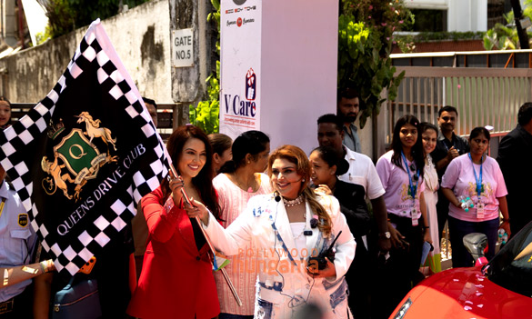 Photos: Amruta Fadnavis flagged off the annual drive for Cancer Awareness hosted by Queens Drive Club at Bastian, Juhu