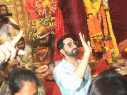 Photos: Ayushmann Khurrana, Ankita Lokhande and Vicky Jain snapped at Lalbaugcha Raja