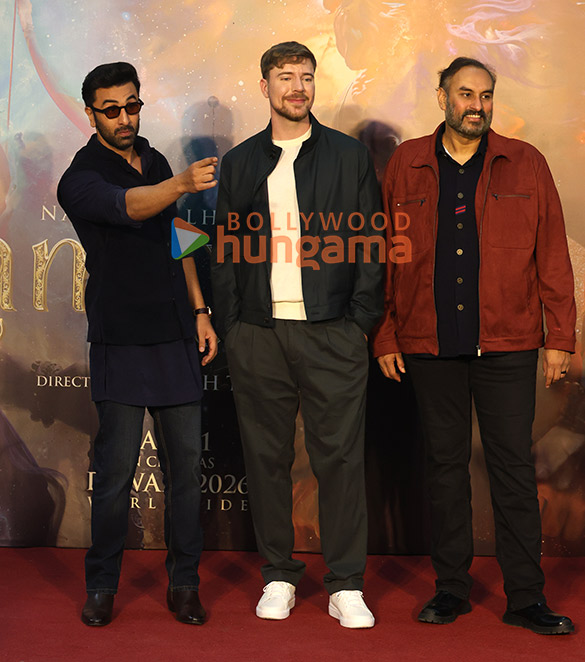 photos mr beast snapped with team ramayana ranbir kapoor sai pallavi nitesh tiwari namit malhotra and ravie dubey 4