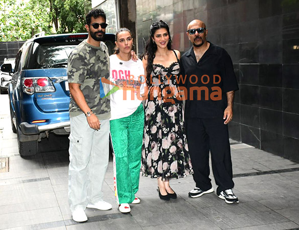 photos shruti haasan vishal dadlani neha dhupia and angad bedi snapped shooting for double date 2