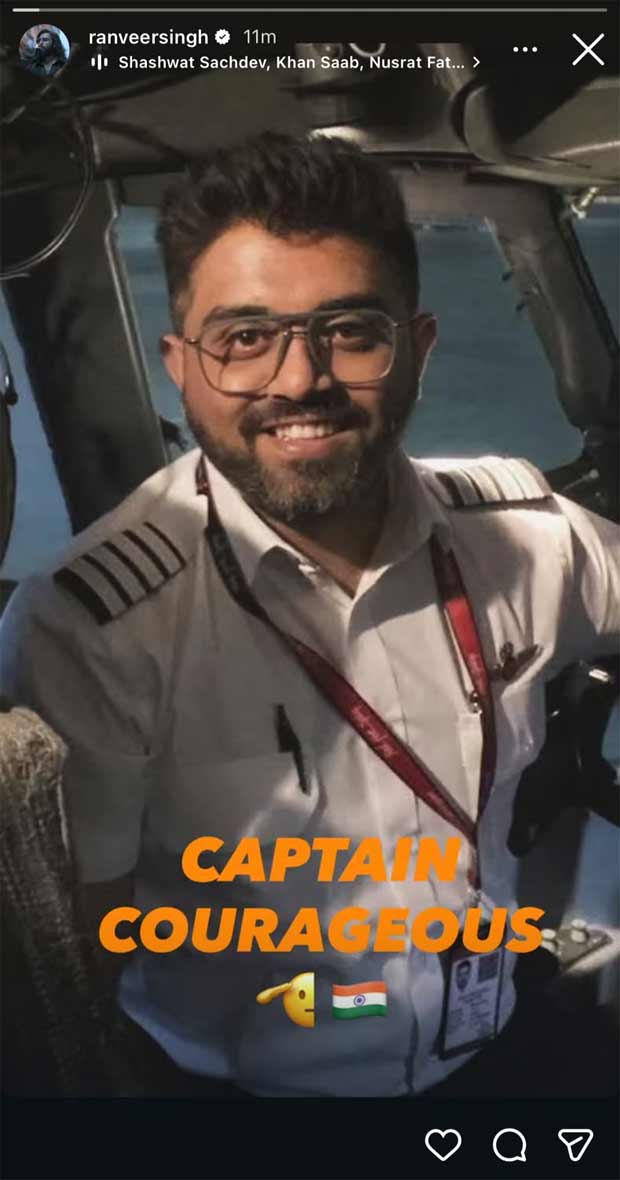 Ranveer Singh calls Captain Smit Machchhar ‘Captain Courageous’ after Flydubai mid-air incident