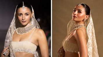 Alia Bhatt turns bride-like ethereal in ivory georgette saree and 310-carat pearl choker for Manish Malhotra’s Mijwan show