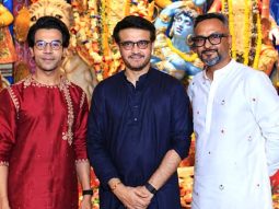 Rajkummar Rao, Ankur Garg celebrate Mahashtami with Sourav Ganguly ahead of Dada biopic