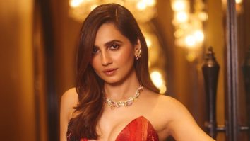 Vedika Pinto ups the heat in a crimson and black Rahul Mishra gown